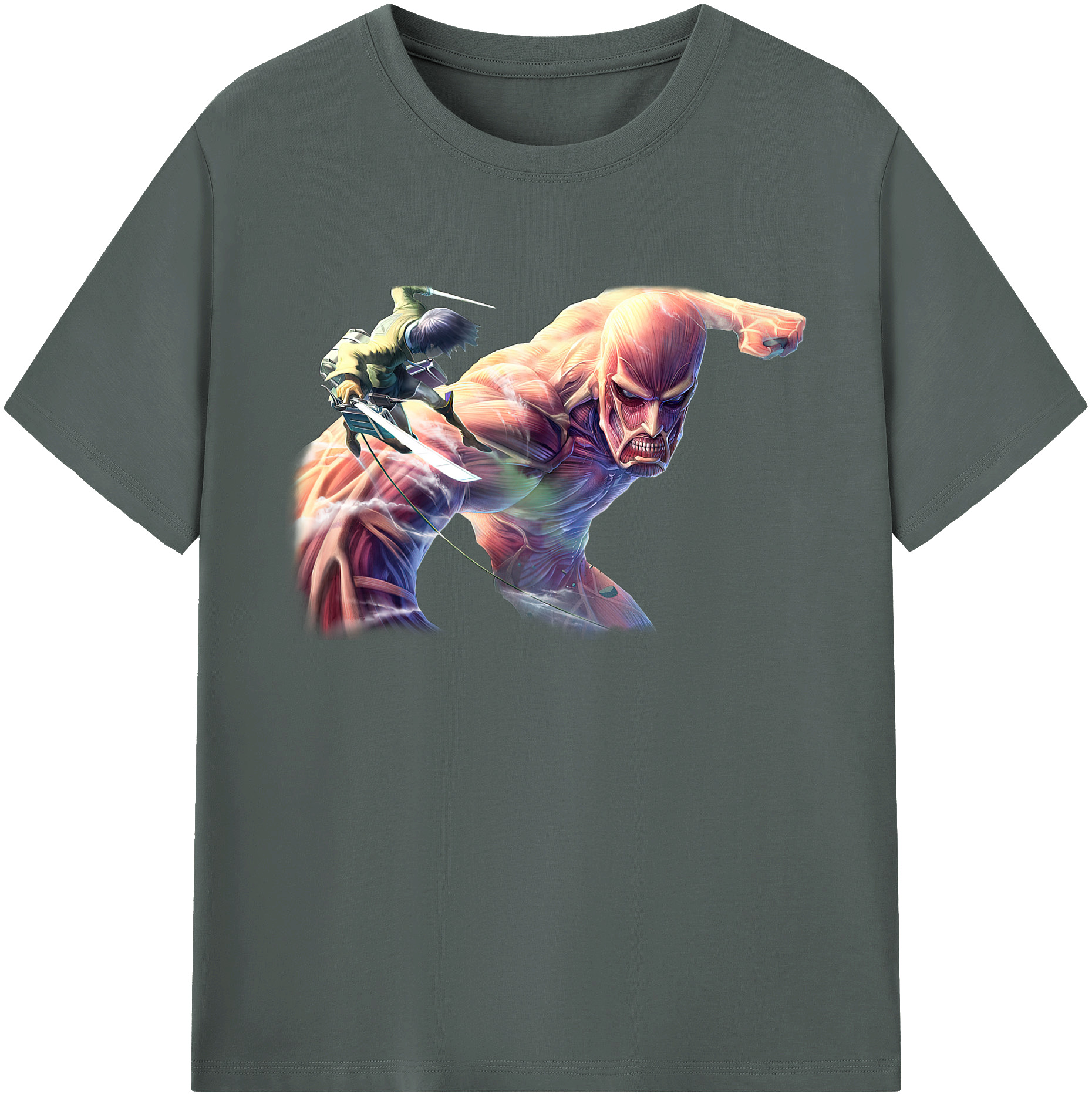 （画像用） 進撃の巨人 Attack on Titan 綿100％ メンズ半袖Tシャツ｜肌触りやわらか＆通気性